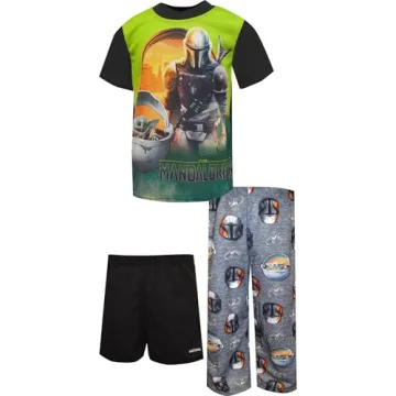 American Marketing Enterprises Boys Star Wars the Mandalorian 3 Piece Pajama Set (6)