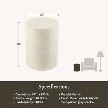 LuxenHome Elegant Outdoor Side Table for Patio & Garden Decor