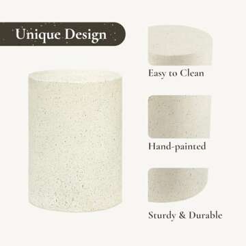 LuxenHome Stylish 18 Inch Outdoor Side Table