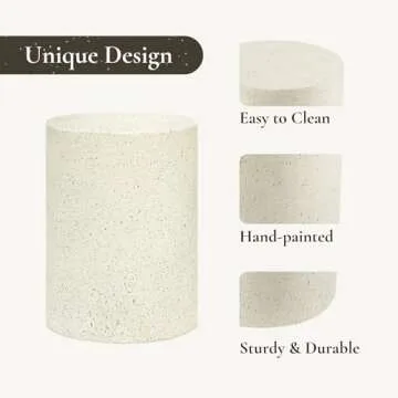 LuxenHome Stylish 18 Inch Outdoor Side Table