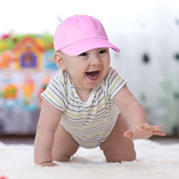 DALIX Infant Baseball Hat Baby Cap Tiny Extra Small Girls Boys in Light Pink