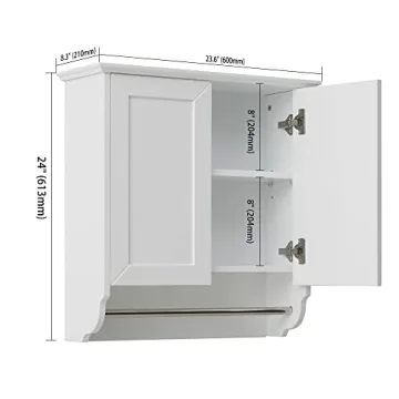 Stylish VANIRROR Wall Mounted Bathroom Cabinet with Adjustable Shelves