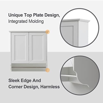 Stylish VANIRROR Wall Mounted Bathroom Cabinet with Adjustable Shelves