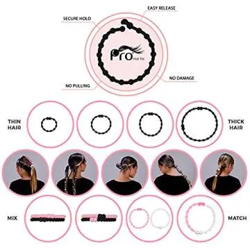 PRO Hair Tie - Easy-Release Clasp - Secure Hold - No Damage - Great for ANY Active Lifestyle (Flamingo Pack of 8)