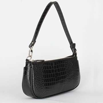 Chic Crocodile Effect Handbag for Women - Stylish Faux Leather Purse