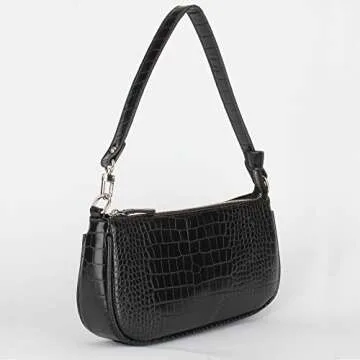 Chic Crocodile Effect Handbag for Women - Stylish Faux Leather Purse