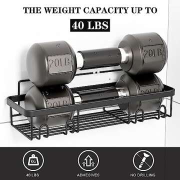 Posyla Shower Caddy, Bathroom Shower Organizers, Black Shower Shelves for Inside Shower with Soap Caddy & Toothbrush Holder, Stainless Steel Wall Rack Baskets Adhesives Mounted(5 PCS)