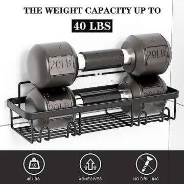 Posyla Shower Caddy, Durable Bathroom Organizer with Hooks