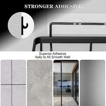 Posyla Shower Caddy, Durable Bathroom Organizer with Hooks