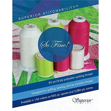 Superior Threads So Fine 3-Ply 50 Weight Sewing Thread 550 Yards