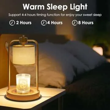FullyCare Candle Warmer Lamp Electric with Timer: Wax Melts Warmer - Dimmable Candle Wax Warmer Electric Candle Warmer with Replacement Bulbs, Bedroom Home Decor Compatible with Various Candles-Linen