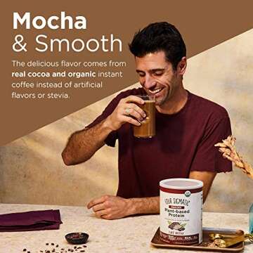 Organic Plant-Based Protein Powder by Four Sigmatic | Perform Mocha Protein Lion’s Mane, Chaga, Cordyceps and More | Clean Vegan Protein for Elevated Brain Function & Immune Support | 21.16 oz