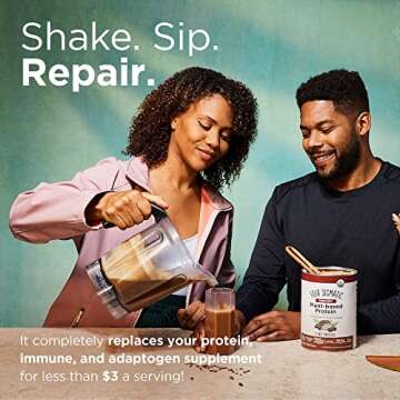 Organic Plant-Based Protein Powder by Four Sigmatic | Perform Mocha Protein Lion’s Mane, Chaga, Cordyceps and More | Clean Vegan Protein for Elevated Brain Function & Immune Support | 21.16 oz