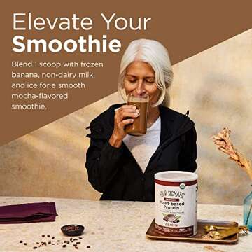 Organic Plant-Based Protein Powder by Four Sigmatic | Perform Mocha Protein Lion’s Mane, Chaga, Cordyceps and More | Clean Vegan Protein for Elevated Brain Function & Immune Support | 21.16 oz