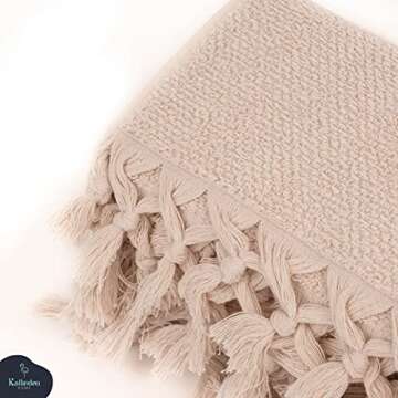 100% Cotton Organic Turkish Luxury Bath Towel for Bathroom | Eco-Friendly | Luxuriously Soft Touch | Higly Absorbent, Quick Dry and Odor Resistant | Machine Washable (Beige, Bath Towel)