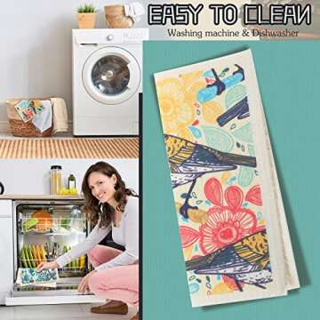 6 Pcs Swedish Dishcloth for Kitchen Swedish Dish Towels Reusable Paper Towels Swedish Sponge Cleaning Cloths Wipes Super Absorbent Quick Drying Washable No Odor Decorative Hand Towel