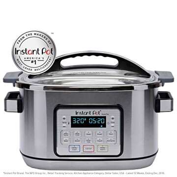 Instant Pot Aura Pro Multi-Use Programmable Slow Cooker with Sous Vide, 8 quart, Silver (AURA PRO 8QT)