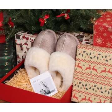 KuaiLu Womens Slippers, Fluff Dual Memory Foam Slippers Ladies Cozy Arch Support Warm Scuff Slippers...