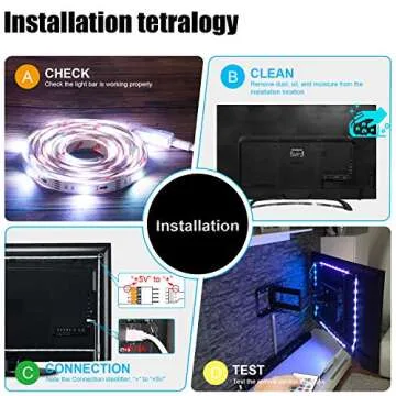 PANGTON VILLA Led Strip Lights, 14.3ft for 65-75in TV, USB LED TV Backlight Kit with 24 Keys Remote - 16 Color Changing with RGB 5050 LED Beads Bias Lighting for HDTV