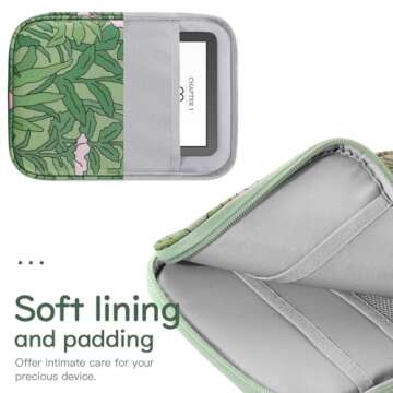 Vinabilia 6-7 Inch Sleeve Carrying Case for 7" Kindle Colorsoft Signature Edition and All-New Kindle Paperwhite, Protective Sleeve Cover Pouch Bag for 6" Kindle/Kindle Oasis/E-Reader, Papaver Rhoeas