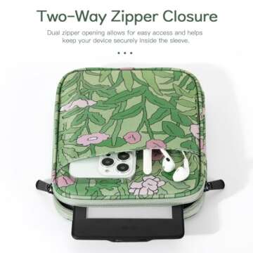 Vinabilia 6-7 Inch Sleeve Carrying Case for 7" Kindle Colorsoft Signature Edition and All-New Kindle Paperwhite, Protective Sleeve Cover Pouch Bag for 6" Kindle/Kindle Oasis/E-Reader, Papaver Rhoeas