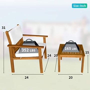 Acacia Wood Bistro Set Outdoor Furniture for Relaxation