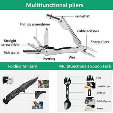 Gifts for Men Dad Husband, Survival Gear and Equipment Kit 37 in 1, Cool Gadget Tactical First Aid Supplies Tool Kit for Emergency Tactical Hiking Hunting Disaster Camping Adventures