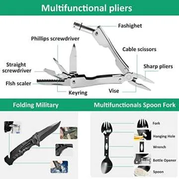 Gifts for Men Dad Husband, Survival Gear and Equipment Kit 37 in 1, Cool Gadget Tactical First Aid Supplies Tool Kit for Emergency Tactical Hiking Hunting Disaster Camping Adventures