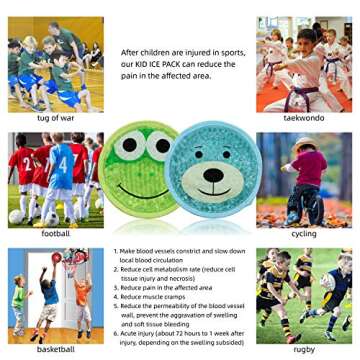 Large Kids Boo Boo Ice Pack,2 Packs Cute Heat Cold Gel Beads Packs for Kid's Fever,Pain Relief,Wisdom Teeth,First Aid and Neck, Head, Arms, Legs Injuries.