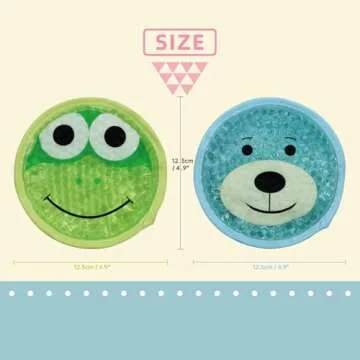 Large Kids Boo Boo Ice Pack,2 Packs Cute Heat Cold Gel Beads Packs for Kid's Fever,Pain Relief,Wisdom Teeth,First Aid and Neck, Head, Arms, Legs Injuries.
