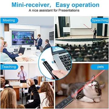 Wireless Presenter Remote, Presentation Clicker with Hyperlink & Volume Remote Control PowerPoint Office Presentation Clicker for Keynote/PPT/Mac/PC/Laptop(Battery Included)