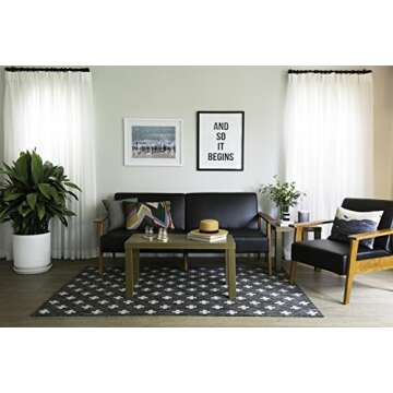 Novogratz Villa Collection Umbria Indoor/Outdoor Rug - Versatile Charcoal Design.