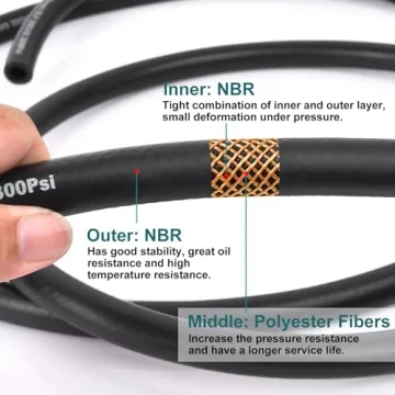 10FT 5/16 Inch Fuel Line Hose with Hose Clamps