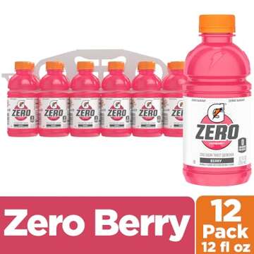 Gatorade G Zero Berry, 12 Fl Oz Bottles, 12 Pack