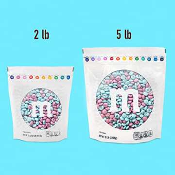 M&M’S Light Blue & Pink Milk Chocolate Candy - 2 lb Resealable Bag of M&M'S for Gender Reveals, Gender Reveal Ideas, Baby Shower Decorations, New Baby Parties, Party Favors and More
