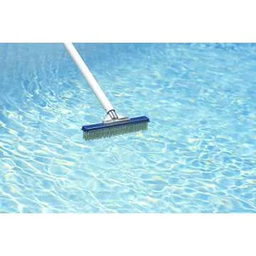 Poolmaster 20177 Aluminum-Back Swimming Pool Algae Brush with Stainless Steel Bristles