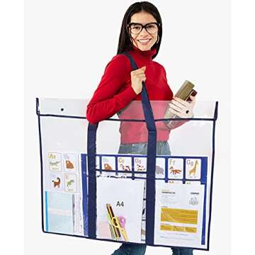 GAMENOTE 2 Pack Large Poster Storage Bag (31.5"×25.5") Bulletin Board Holder Art Portfolio Containe...