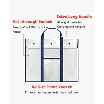 GAMENOTE 2 Pack Large Poster Storage Bag (31.5"×25.5") Bulletin Board Holder Art Portfolio Container for Teachers Classroom Organization