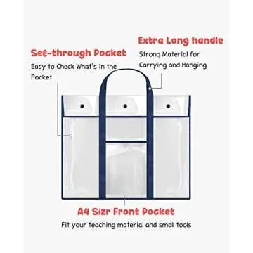 GAMENOTE 2 Pack Large Poster Storage Bag (31.5"×25.5") Bulletin Board Holder Art Portfolio Container for Teachers Classroom Organization