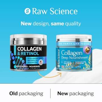 S RAW SCIENCE Anti-Aging/Wrinkle Face Moisturizer for Women & Men, Collagen Day & Night Skin Care wi...