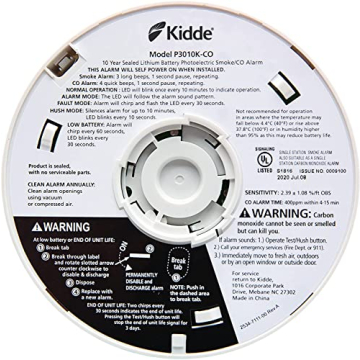Kidde Smoke & Carbon Monoxide Detector 10-Year Battery