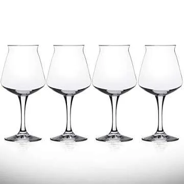 DU VINO Nucleated Teku 3.0 Beer Glass, 14.2 oz, 4 Pack - Insulated Glassware for Better Head Retention & Aroma Release, Craft Beer Glasses for Home