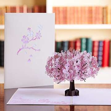 Lovepop Everyday Pop-Up Card for Her and Him- 3D Thinking of You Greeting Cards for Boys, Girls, Men, Women - 5" x 7" Cherry Blossom - Blank Note Card & Envelope Included