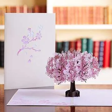 Lovepop Everyday Pop-Up Card for Her and Him- 3D Thinking of You Greeting Cards for Boys, Girls, Men, Women - 5" x 7" Cherry Blossom - Blank Note Card & Envelope Included