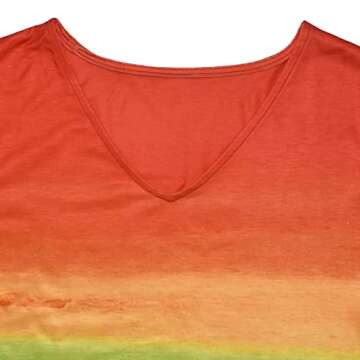 Pride Shirt for Women Rainbow Graphic T-Shirt LGBT Equality Tee Summer Short Sleeve V Neck Tops Yellow Blue