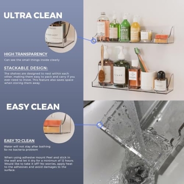 Acrylic Shower Shelves for Easy Bathroom Organization