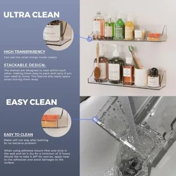 Acrylic Shower Shelves for Easy Bathroom Organization