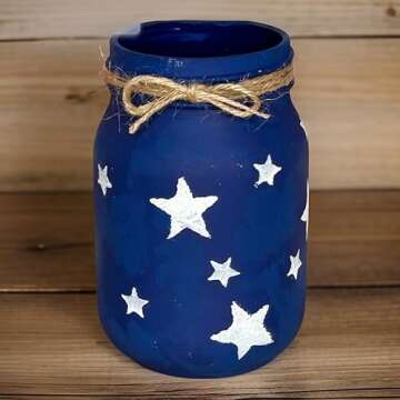 American Flag Mason Jars/Americana Decor / 4th of July Decor/American Mason Jars