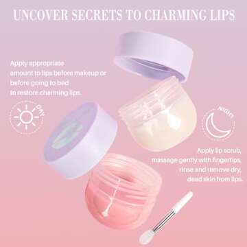 ORLASKIN Lip Mask & Lip Scrubber Exfoliator Lip Sleeping Mask Overnight for Dark Lips to Lighten Moisturizer Lip Butter Balm for Dry Chapped Cracked Peel Lips Skin Care（Mint Flavor）