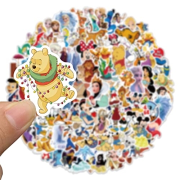 100Pcs Water Resistant Disney Cartoon Stickers for All Ages